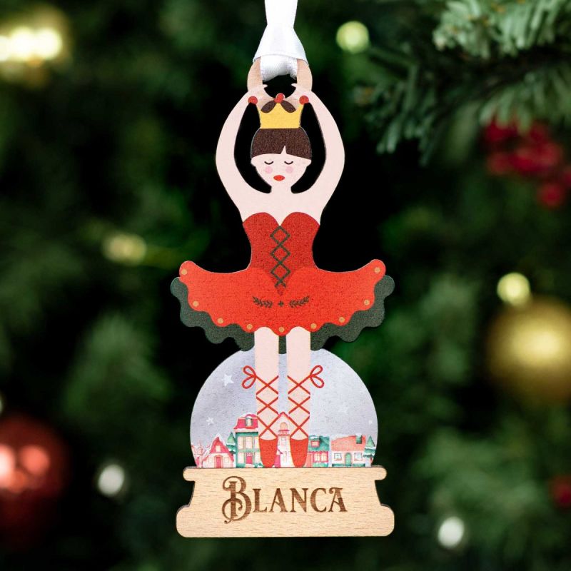 Adorno Navidad Bailarina Madera